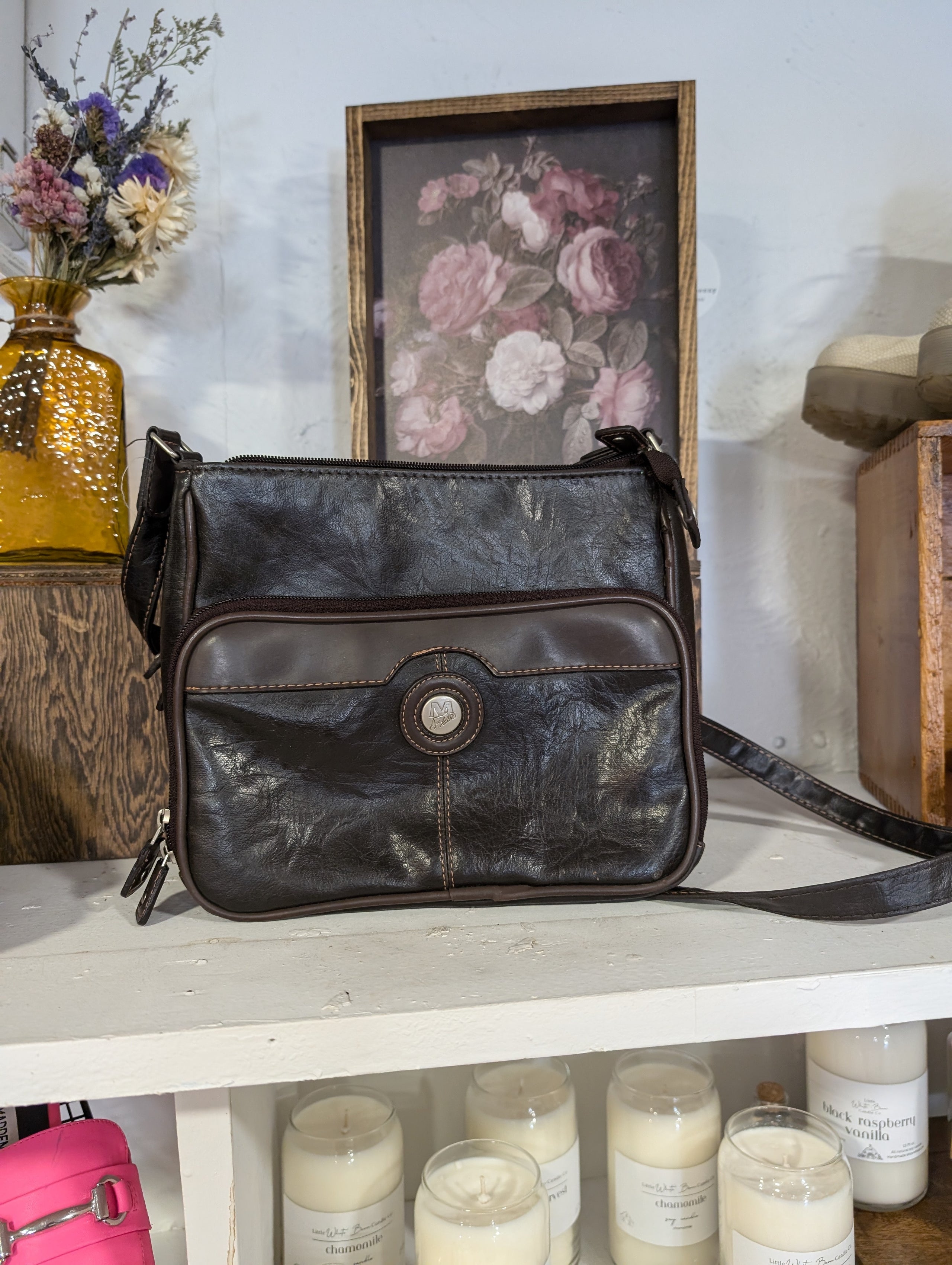 Gray leather purse new arrivals